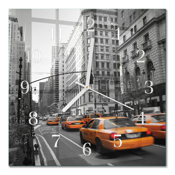 Wanduhr mit motiv quadratisch New Yorker Taxi