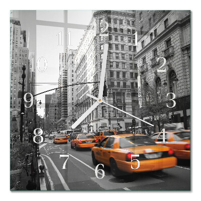 Wanduhr mit motiv quadratisch New Yorker Taxi