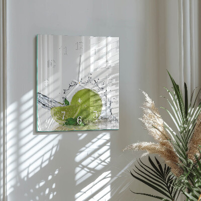 Quadratische wanduhr modern Wasser mit Kalk