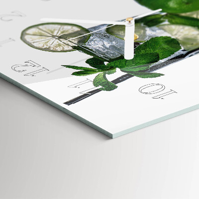 Quadratische wanduhr Limette und Minze