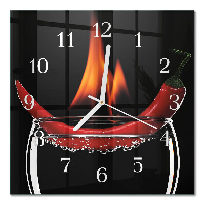 Wanduhr mit motiv quadratisch Scharfe Chili