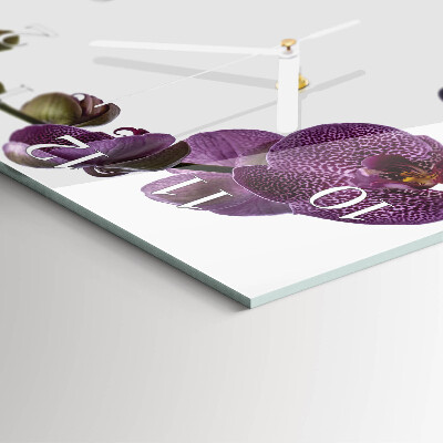 Wanduhr mit motiv quadratisch Orchidee
