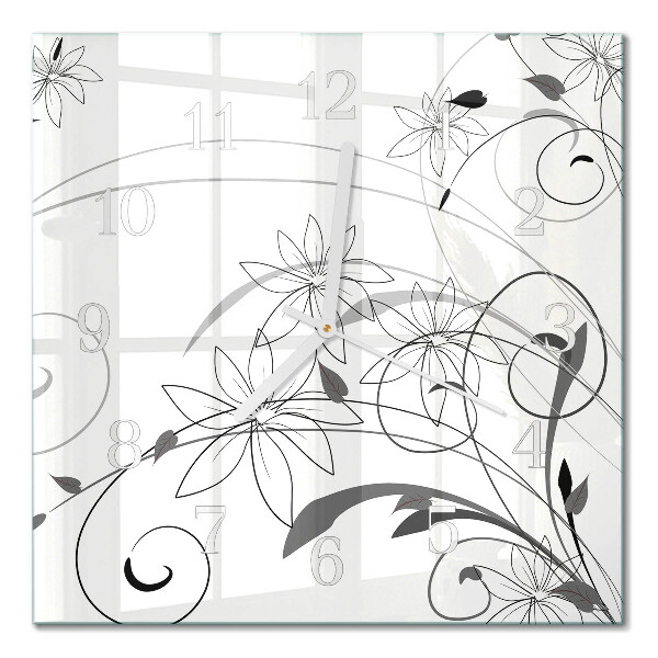 Quadratische wanduhr Floristische Kunst