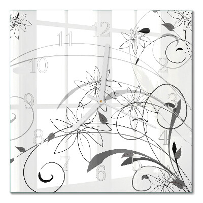 Quadratische wanduhr Floristische Kunst