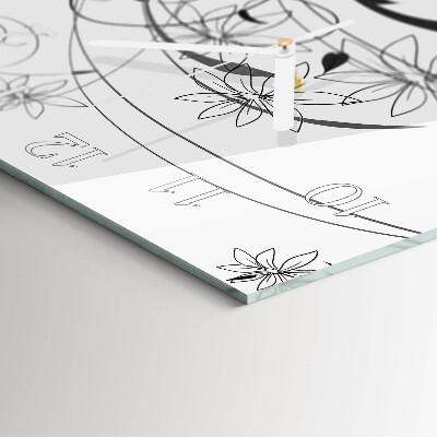 Quadratische wanduhr Floristische Kunst