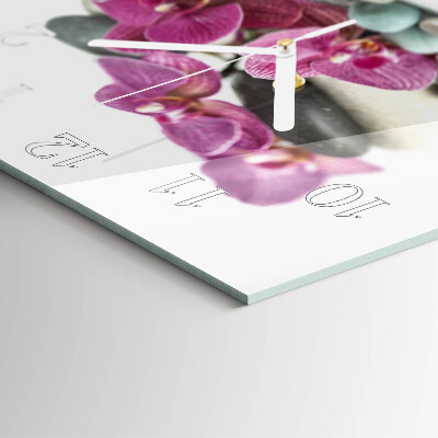 Wanduhr mit motiv quadratisch Orchideen