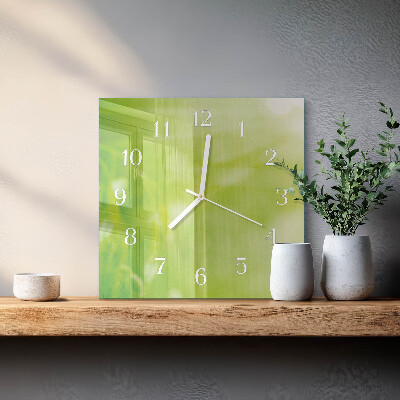 Quadratische wanduhr modern Gras