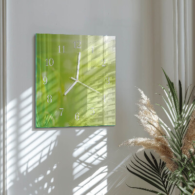 Quadratische wanduhr modern Gras