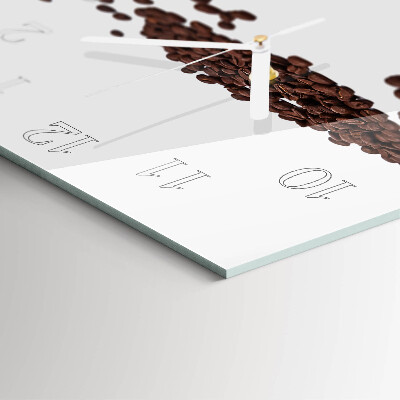 Quadratische wanduhr Kaffeebohnen