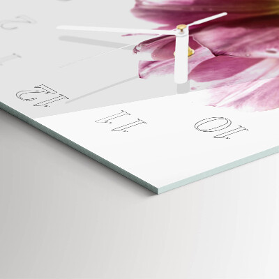 Glasuhr quadratisch Tulpen