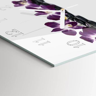 Wanduhr mit motiv quadratisch Orchidee
