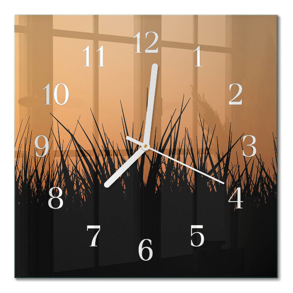 Quadratische wanduhr modern Gras