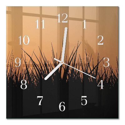 Quadratische wanduhr modern Gras