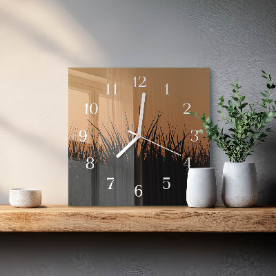 Quadratische wanduhr modern Gras