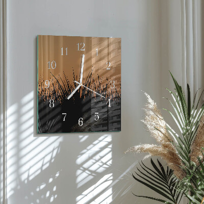 Quadratische wanduhr modern Gras