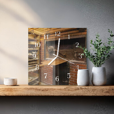 Wanduhr mit motiv quadratisch Brotbackofen