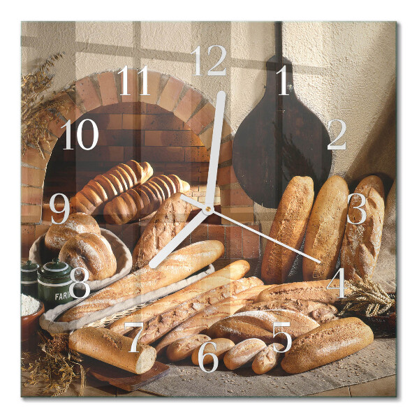 Quadratische wanduhr Brot