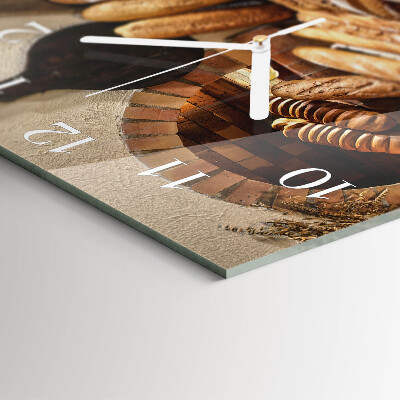 Quadratische wanduhr Brot