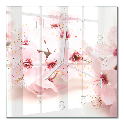 Quadratische wanduhr Blumen