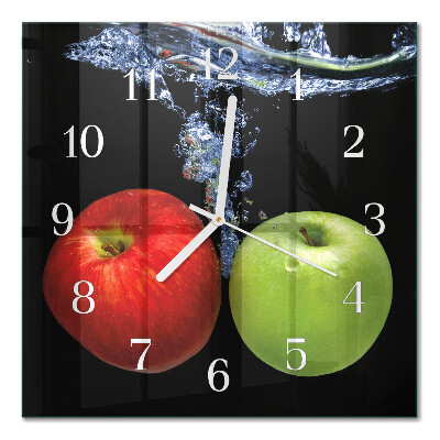 Moderne wanduhr quadratisch Äpfel