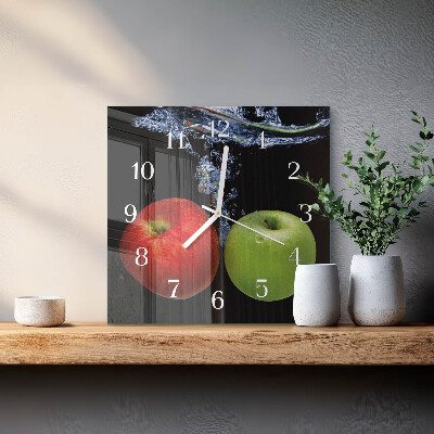 Moderne wanduhr quadratisch Äpfel