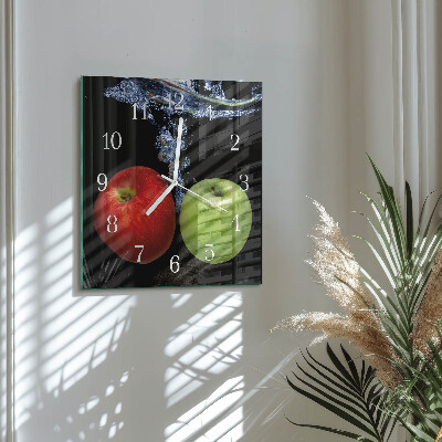 Moderne wanduhr quadratisch Äpfel