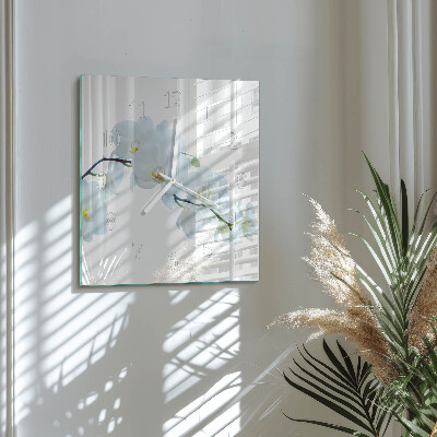 Quadratische wanduhr Orchidee