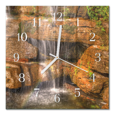 Quadratische wanduhr Wasserfall