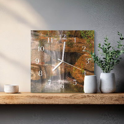 Quadratische wanduhr Wasserfall