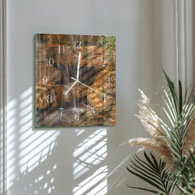 Quadratische wanduhr Wasserfall