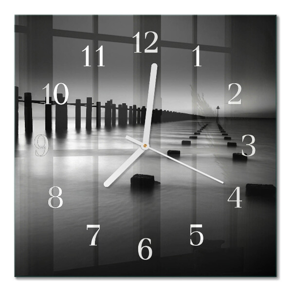 Moderne wanduhr quadratisch Meer