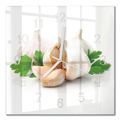 Quadratische wanduhr Knoblauch