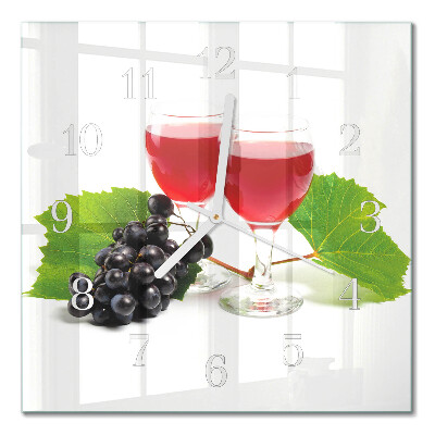 Glasuhr quadratisch Trauben für Wein