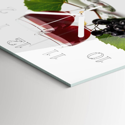 Glasuhr quadratisch Trauben für Wein