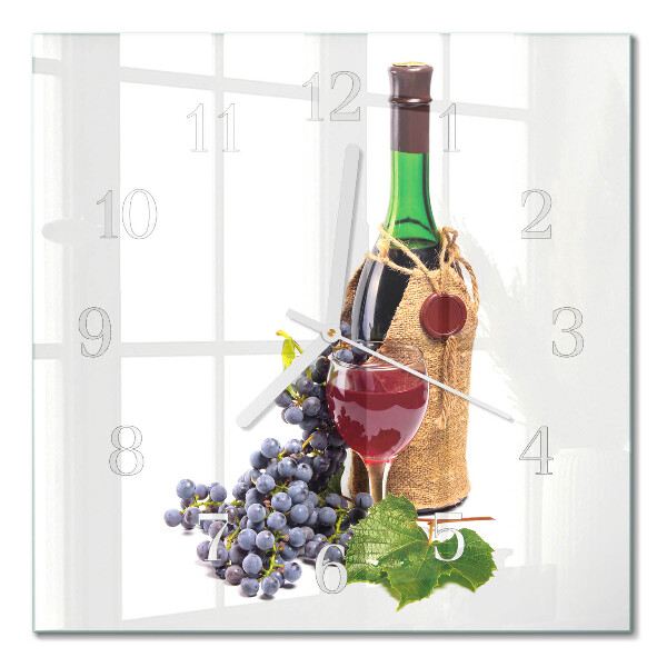 Moderne wanduhr quadratisch Trauben für Wein