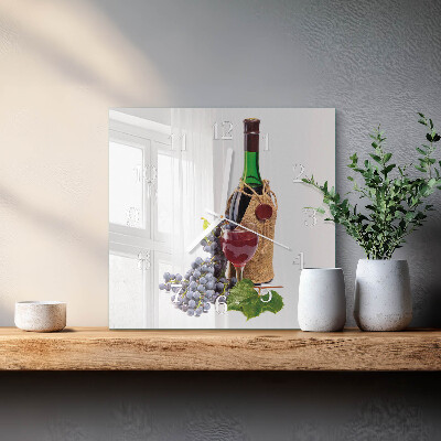 Moderne wanduhr quadratisch Trauben für Wein