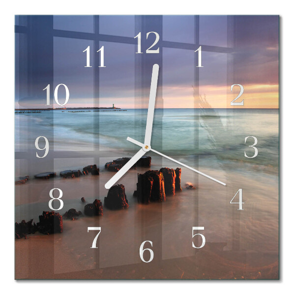 Moderne wanduhr quadratisch Strand Meer