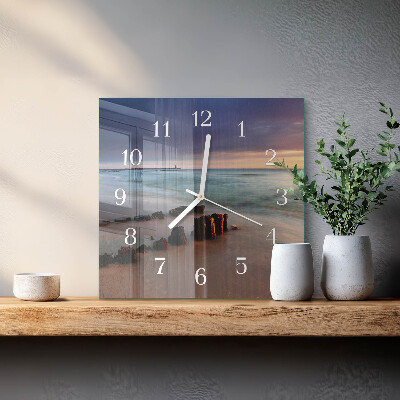Moderne wanduhr quadratisch Strand Meer