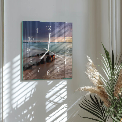 Moderne wanduhr quadratisch Strand Meer