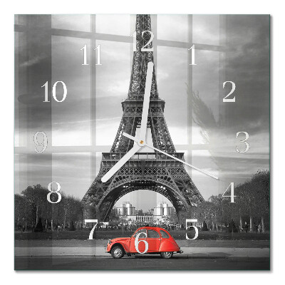 Moderne wanduhr quadratisch Eiffelturm-Auto
