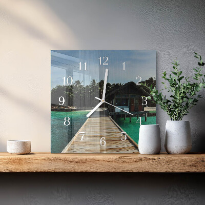 Quadratische wanduhr Seepalmen
