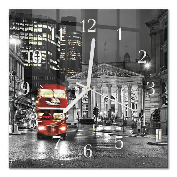 Moderne wanduhr quadratisch Londoner Bus