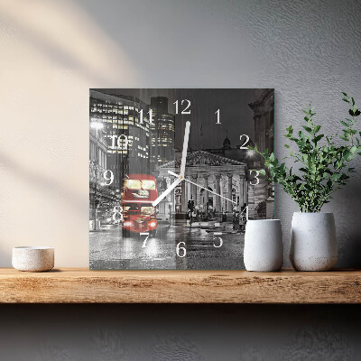 Moderne wanduhr quadratisch Londoner Bus