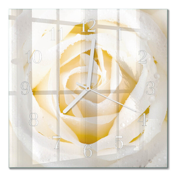 Quadratische wanduhr modern Rose