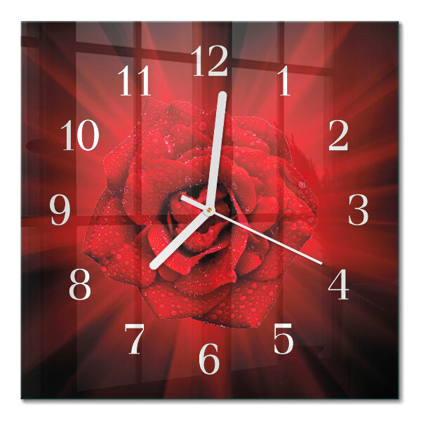 Moderne wanduhr quadratisch Rose