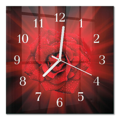 Moderne wanduhr quadratisch Rose