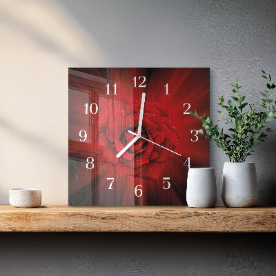 Moderne wanduhr quadratisch Rose