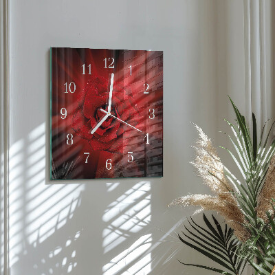 Moderne wanduhr quadratisch Rose