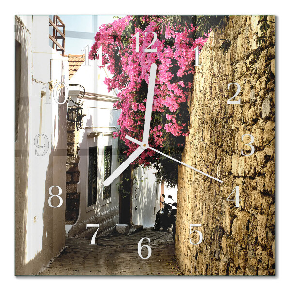 Wanduhr mit motiv quadratisch Blumenallee