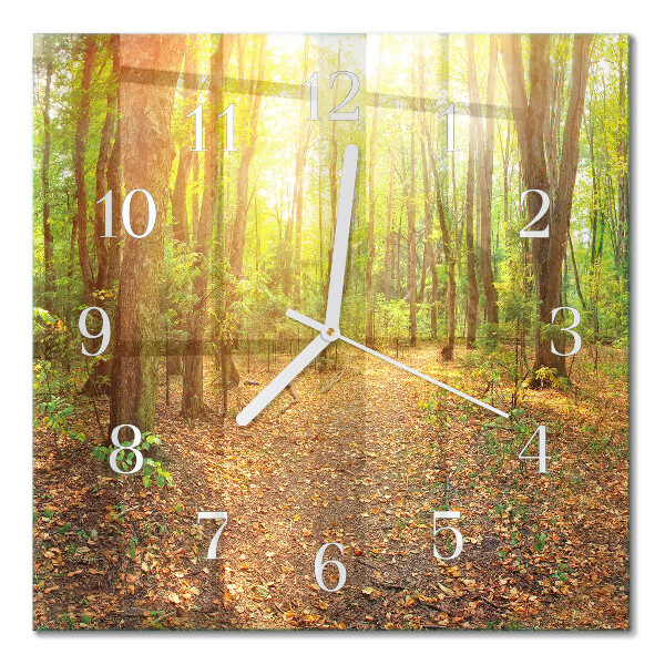 Quadratische wanduhr Waldweg